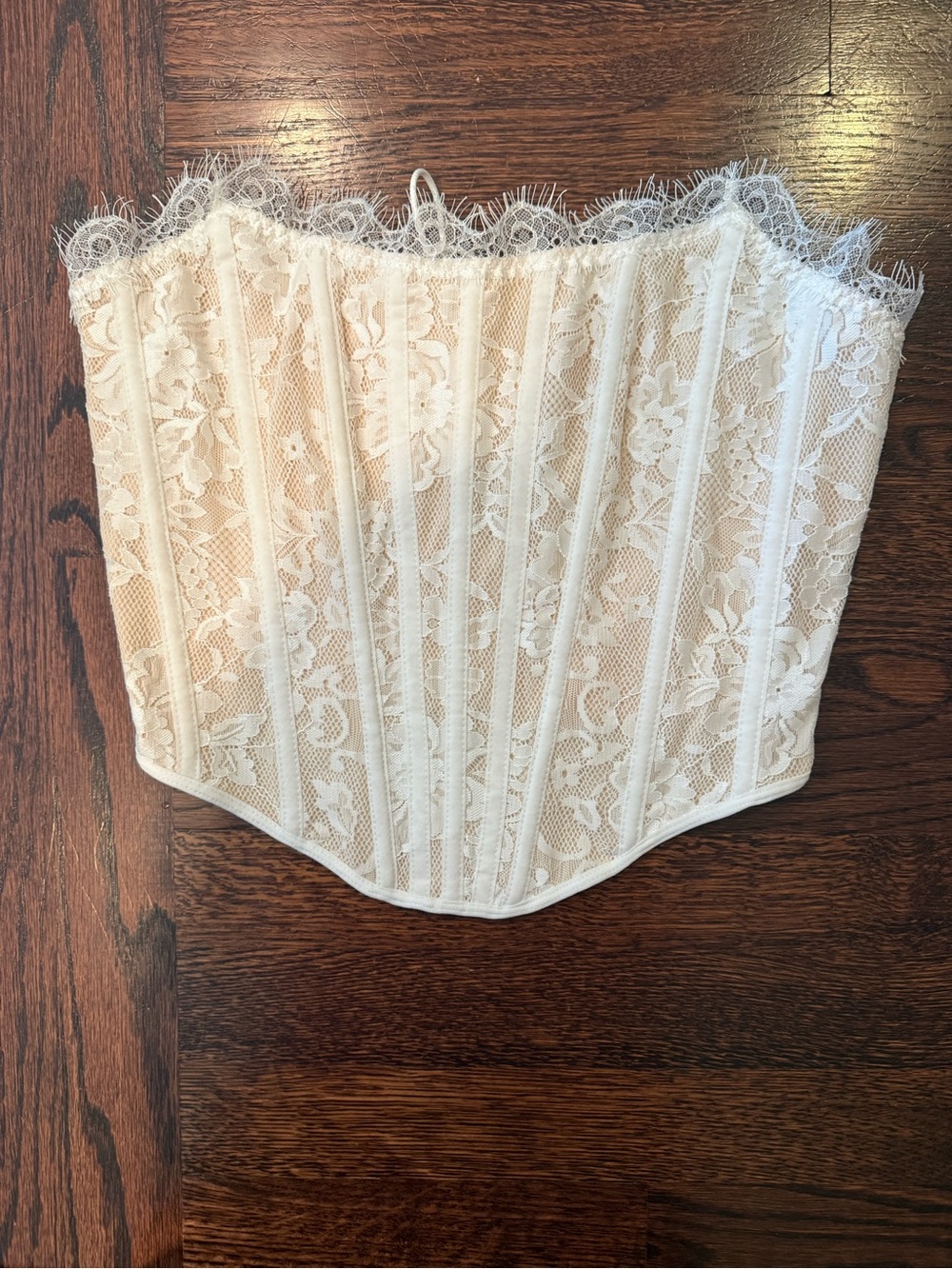 Amazing Lace Ivory Lace Boned Corset Top